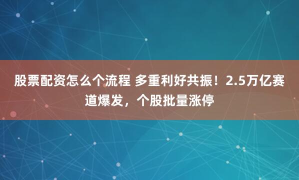 股票配资怎么个流程 多重利好共振!2.5万亿赛道爆发,个股批量涨停